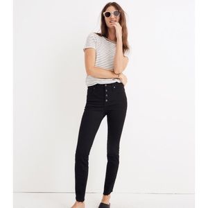 10” high rise skinny jeans, tulip hem edition.